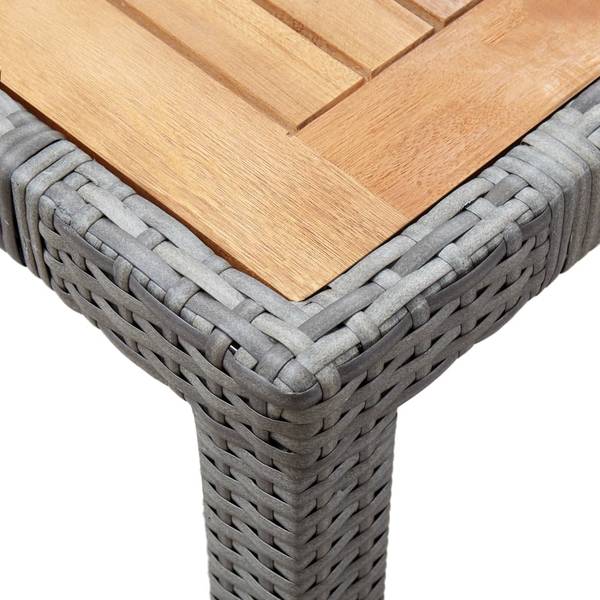 Garten Essgruppe 3002195-4 5-teilig Grau - Polyester - Akazie - Polyethylen - 90 x 75 x 90 cm