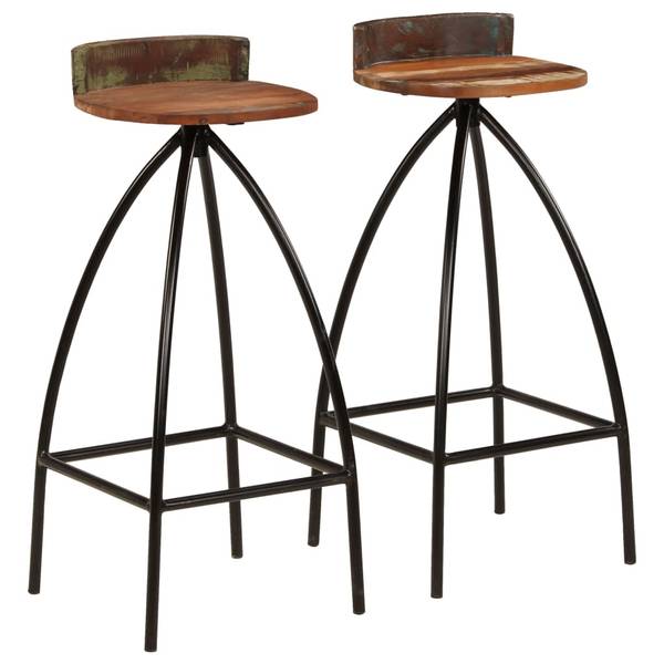 Tabouret de bar 245264 (lot de 2) Marron - Acier - 40 x 82 x 40 cm
