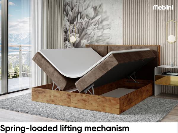 Boxspringbett Lofty 2 Braun - H4 - Liegefläche Breite: 140 cm