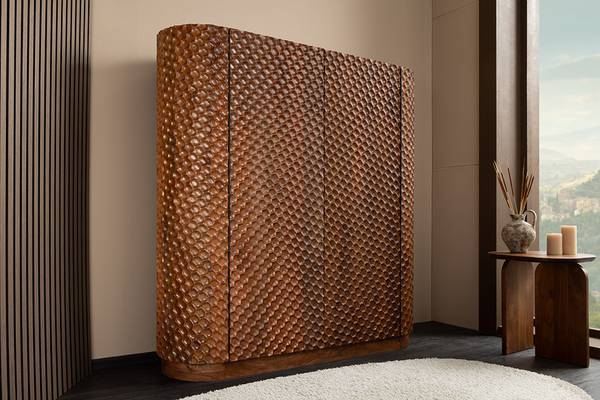Barschrank ADLON Braun - Mango - 138 x 141 x 42 cm