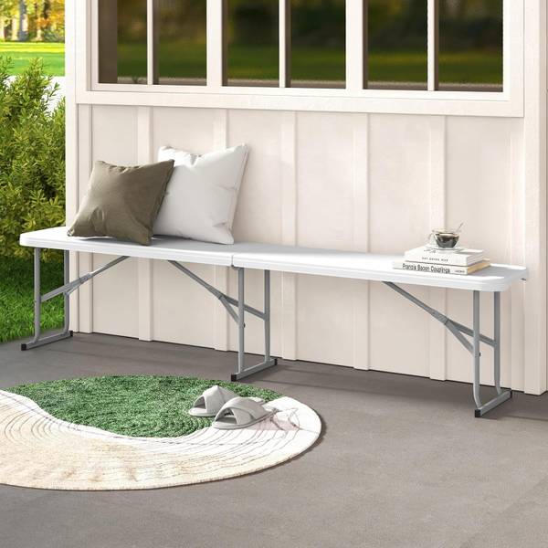 Bierbank ZB33013IT-3DE Weiß - Metall - 28 x 43 x 182 cm