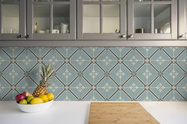 Selbstklebende Fliesen (9 St.) Königlich Grau - Polyester PVC - 30 x 30 x 1 cm