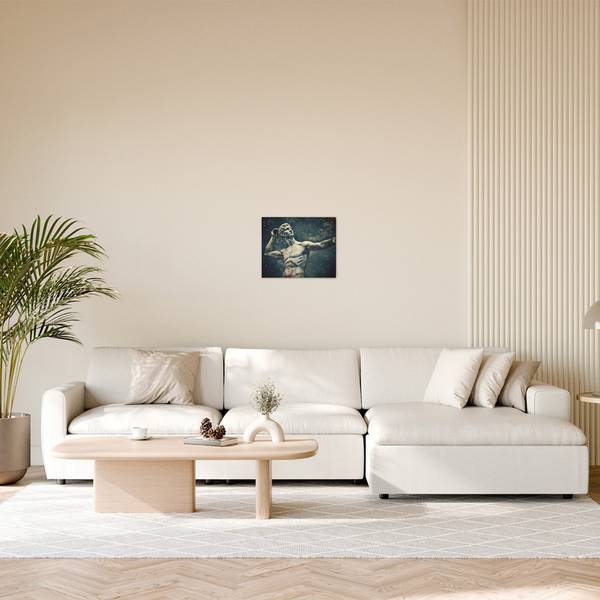 Leinwandbild Male Statue Blau - Textil - 50 x 40 x 2 cm