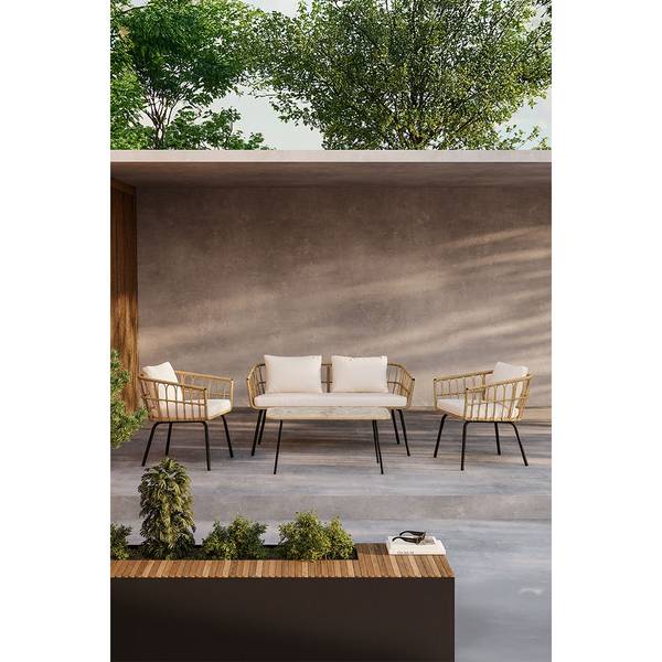 Ensemble de salon Ortigia Marron - Métal - 50 x 45 x 95 cm
