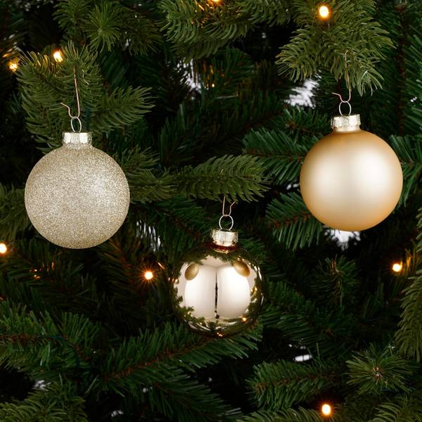 Weihnachtskugel Glass baubles 26er set Champagner