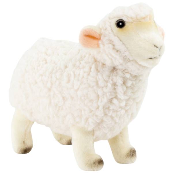 Kuscheltier Schaf Lamm Weiß - Kunstfell - 8 x 15 x 21 cm