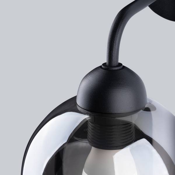 Wandlamp Alino Schwarz - Stahl - 15 x 26 x 15 cm