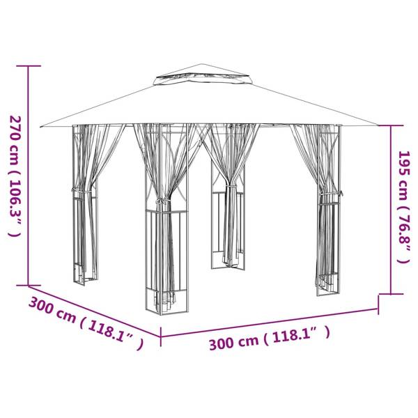 Pavillon 3028367 Tiefe: 300 cm