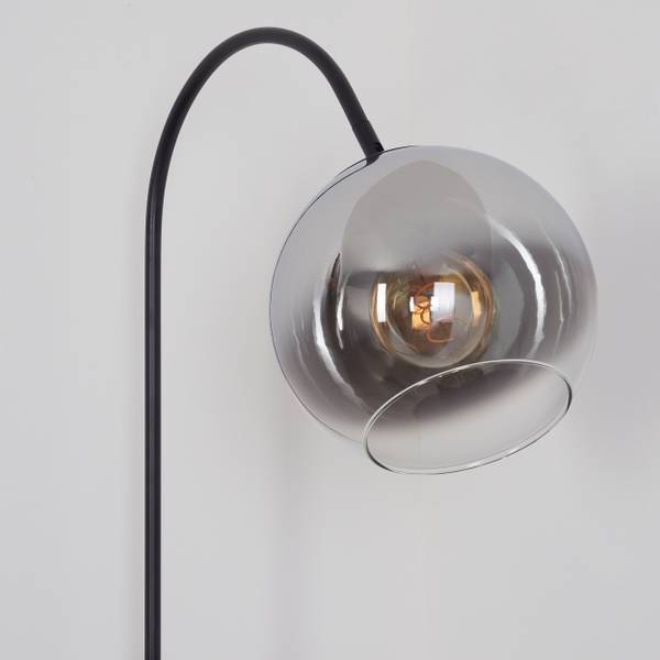 Stehlampe Cesaro Grau - Silber - Aluminium - Klarglas - 11 x 141 x 105 cm