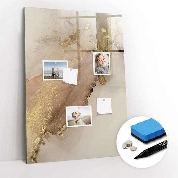 Glas Magnettafel Glitzermarmor 70 x 100 cm