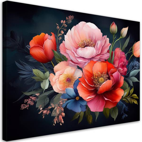 Tableau déco fleurs plantes 100 x 70 cm