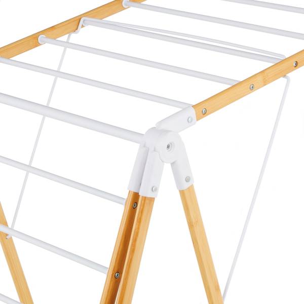 Klappbarer Wäscheständer mit Flügeln Braun - Weiß - Eisen - 148 x 100 x 56 cm