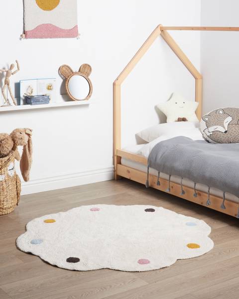 Kindervloerkleed DUREVI beige - natuurvezel - 120 x 120 cm