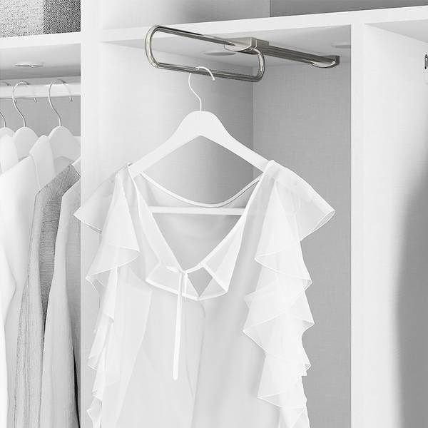 Ausziehbarer Kleiderstange Self für Silber - Metall - 6 x 6 x 45 cm