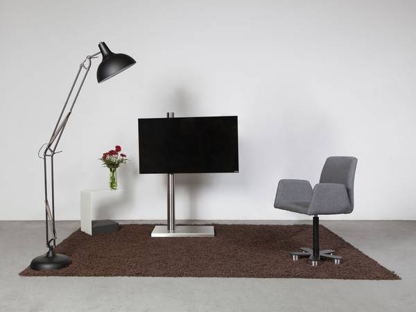 TV Ständer column art 118-ES Silber - Metall - 68 x 139 x 90 cm
