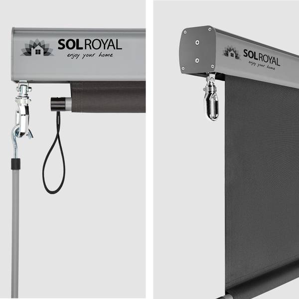 Senkrechtmarkise SolVision MS5 Grau - Aluminium - 180 x 1 x 250 cm