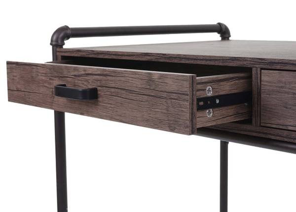 Schreibtisch F58 Braun - Holzwerkstoff - Metall - 117 x 75 x 61 cm