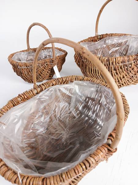 Weidenkörbe LIMA 3er Set Braun - Naturfaser - 28 x 15 x 39 cm