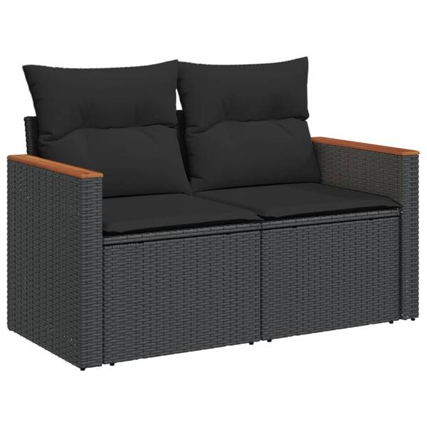 Garten-Lounge-Set 3034875-2 9-teilig Schwarz