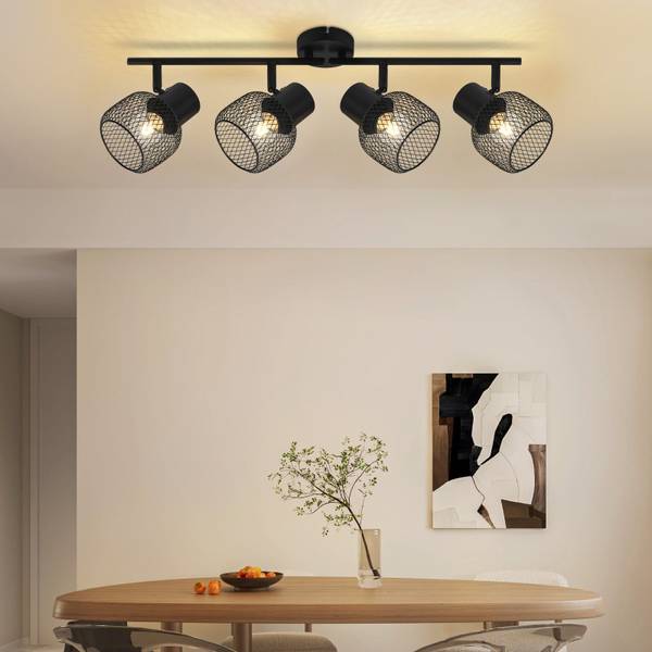 Plafonnier Lydia 4 ampoules Noir - Métal - 15 x 21 x 64 cm