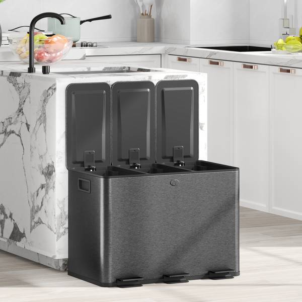 Küchenabfalleimer 851-034V02BK Schwarz - Höhe: 57 cm