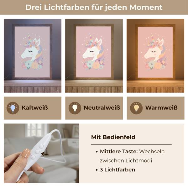 WANDLEUCHTE Einhorn 20 x 30 cm
