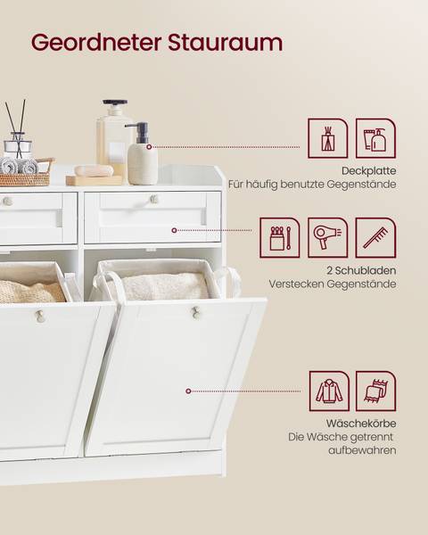 Badschrank Sonia Weiß - Holzwerkstoff - 40 x 80 x 79 cm