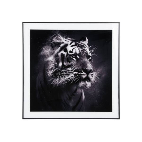 Wandkunst Tiger Schwarz - Klarglas - 2 x 50 x 50 cm