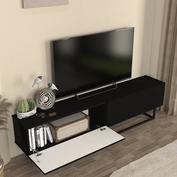 TV-Lowboard Verpsboga II Schwarz - Breite: 180 cm