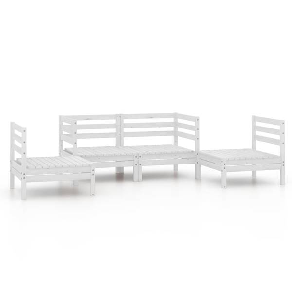 Salon de jardin  3010479 (lot de 4) Blanc - Pin - 64 x 63 x 64 cm