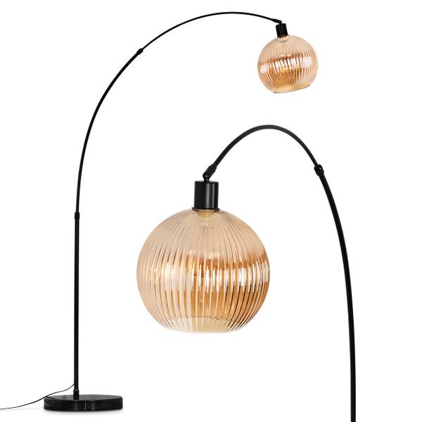 Stehlampe Cesaro Orange - Aluminium - Klarglas - Marmor - 45 x 170 x 136 cm
