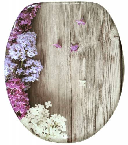 WC-Sitz mit Absenkautomatik Flieder Violett - Holzwerkstoff - 38 x 6 x 47 cm