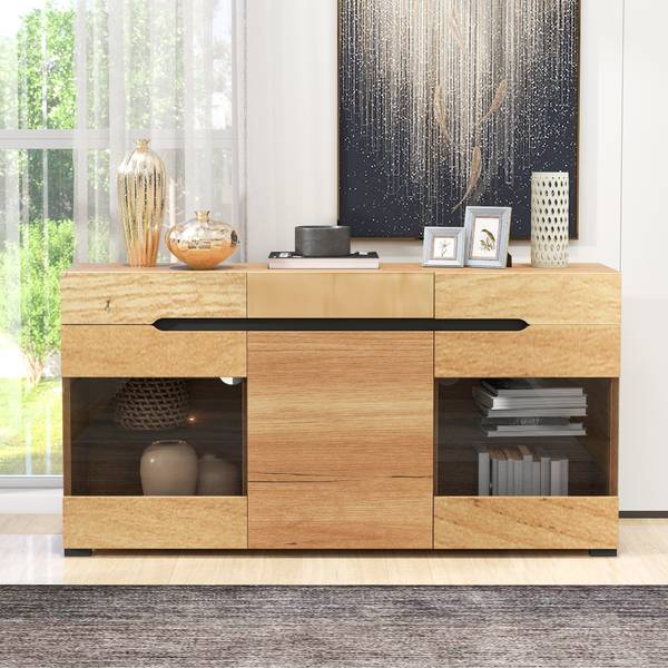 Sideboard Kranqruk Braun - Holzwerkstoff - 35 x 80 x 140 cm