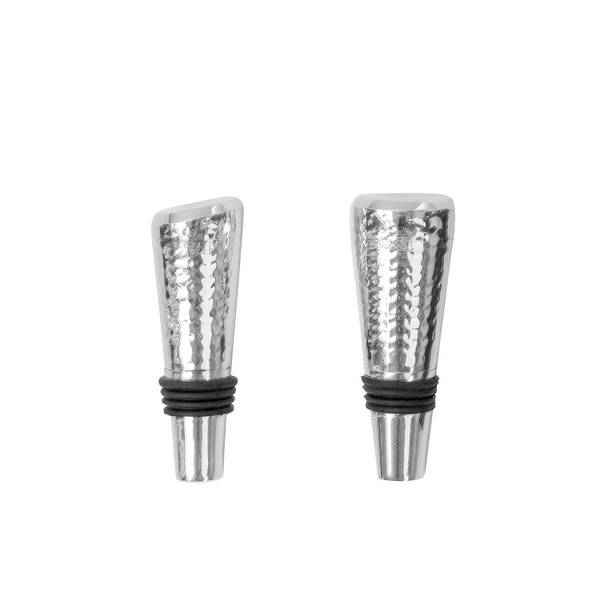 2er Set Flaschenstopfen Nassau Silber - Metall - 2 x 2 x 5 cm