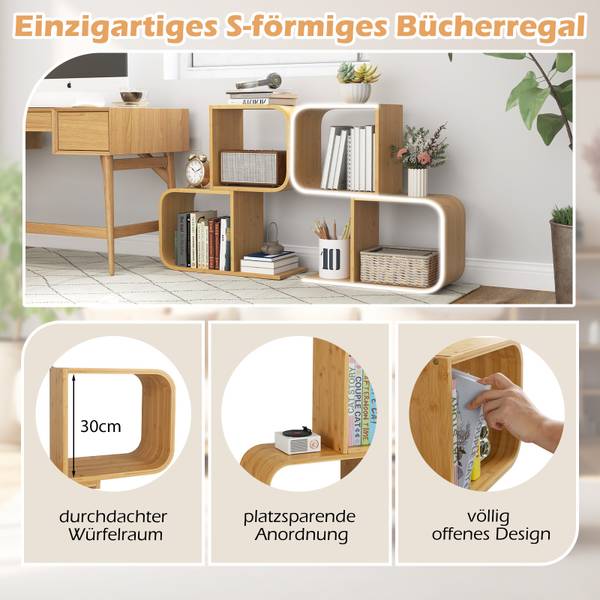 Bücherregal VH33117ZMDE Braun - Holzwerkstoff - 23 x 67 x 61 cm