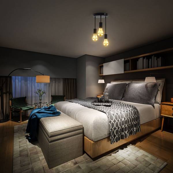 Deckenlampe Retrodesgin BKL1458 Schwarz - ABS - 19 x 31 x 19 cm