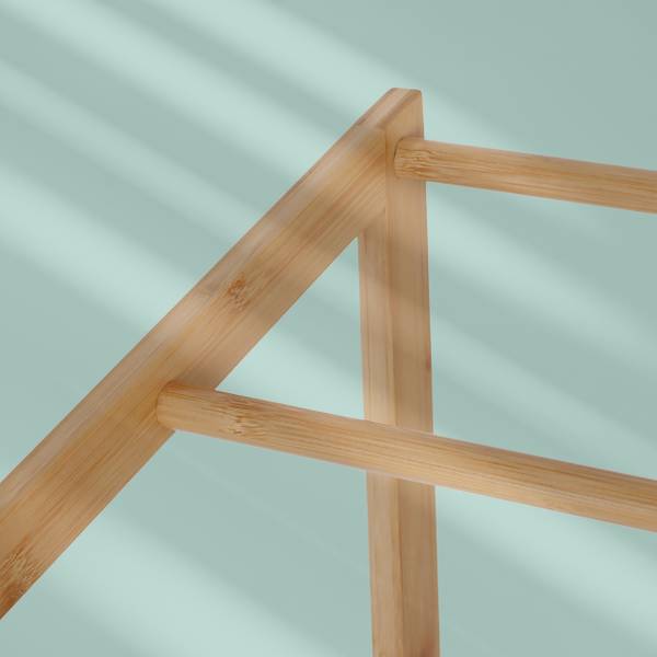 Handtuchständer Bambus 3 Stangen Ablage Braun - Bambus - 53 x 86 x 32 cm