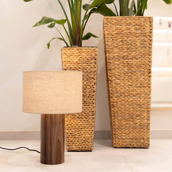 Tischlampe JAPURA Braun - Textil - 31 x 45 x 31 cm