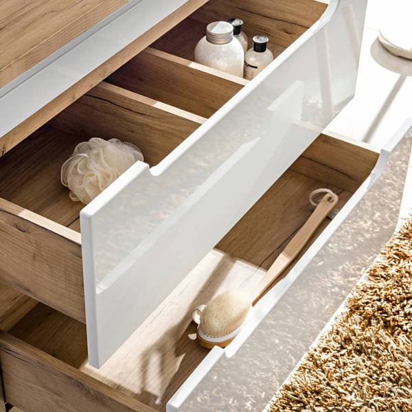 Waschbeckenschrank LUTON-56-534 Weiß - Holzwerkstoff - 81 x 62 x 46 cm