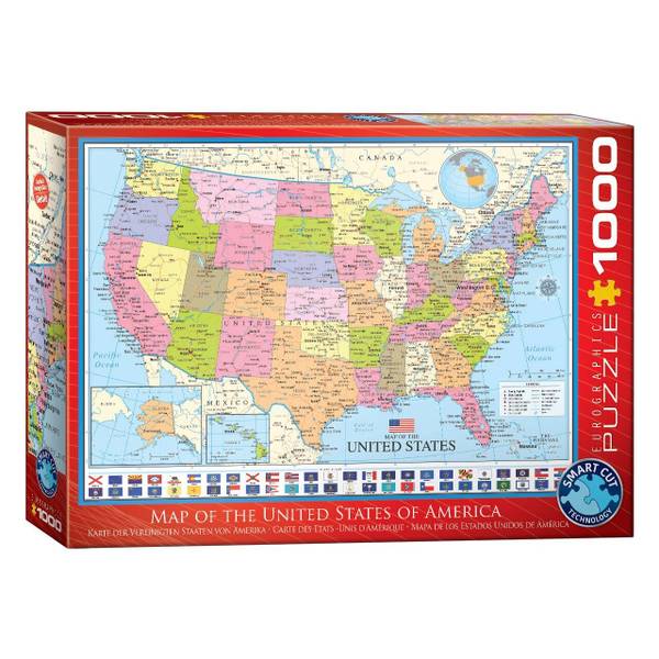 Puzzle Karte der USA Papier - 26 x 6 x 36 cm