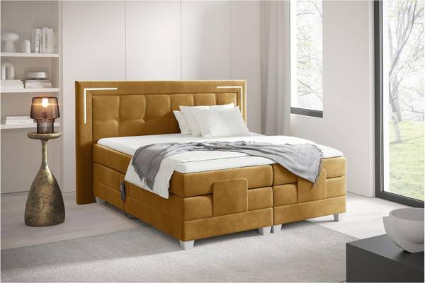 Boxspringbett TARENTE Senfgelb