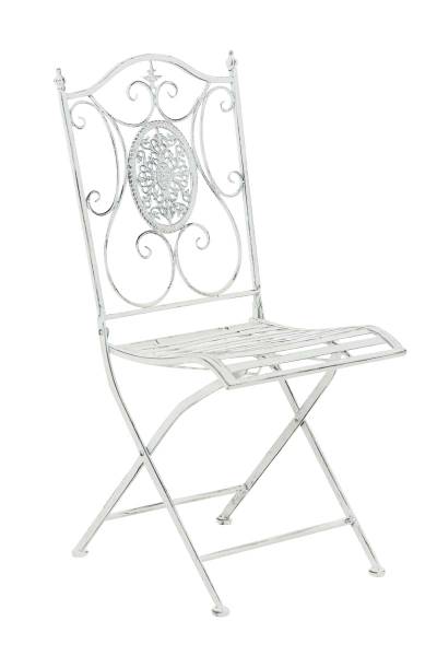 Gartenklappstuhl Sibell Weiß - Metall - 42 x 92 x 49 cm