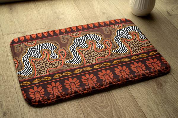 Badteppich Afrika Tiere Abstraktion 75 x 45 x 75 cm