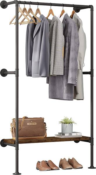 Kleiderstange Ramona Schwarz - Holzwerkstoff - Metall - 103 x 187 x 30 cm