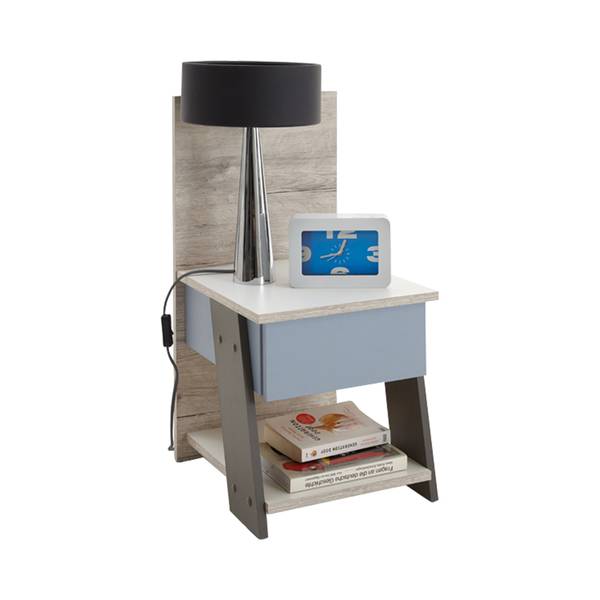 Nachttisch LEEDS-10-65 Grau - Holzwerkstoff - 34 x 70 x 39 cm