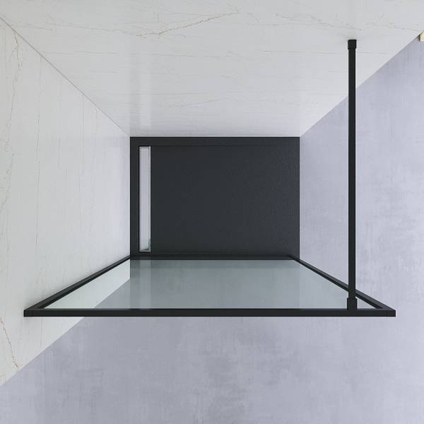 Duschtrennwand NIMES Schwarz - Glas - 100 x 203 x 0 cm
