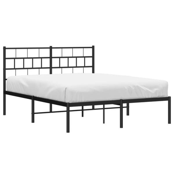Bettgestell mit Kopfteil X279 Schwarz - Metall - 125 x 90 x 207 cm