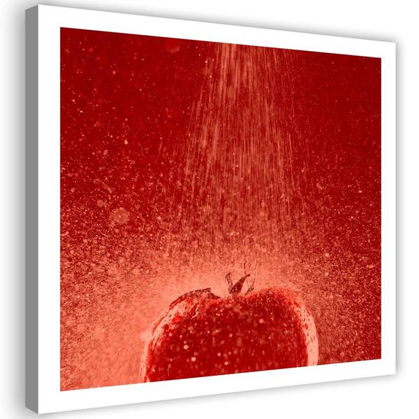 Wandbild tomate unter einem wasserstrahl 30 x 30 cm