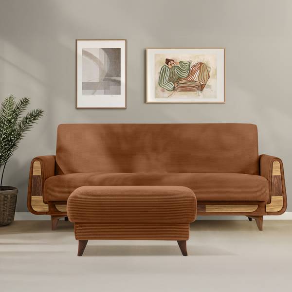 Pouf GUSTAVO II Rotbraun