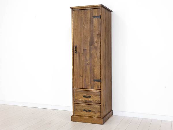 Kledingkast Rustyk 1D bruin - grenenhout - staal - 57 x 190 x 60 cm